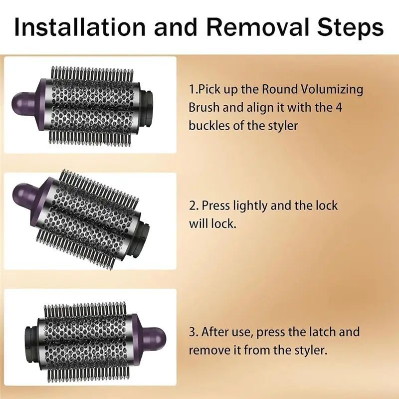 مرفق فرشاة مستديرة كبيرة الحجم لـ Dyson Airwrap HS01/HS05/HS08، أداة تصفيف الزغب