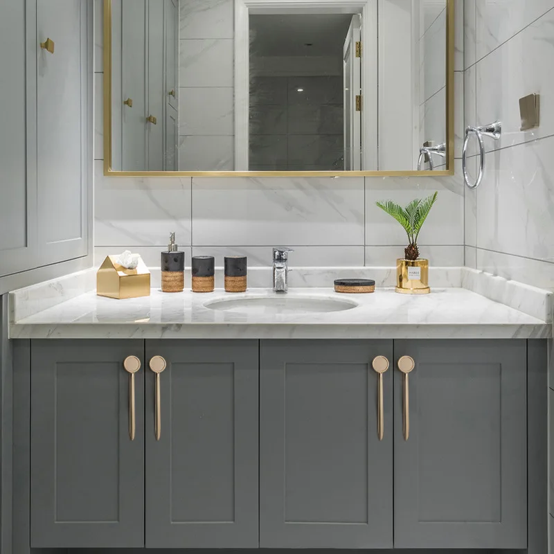 سبائك الزنك مقابض خزانة المطبخ مقبض الأثاث الرمادي درج يسحب الأجهزة الإبداعية بروش مقابض الأبواب الذهبية #6