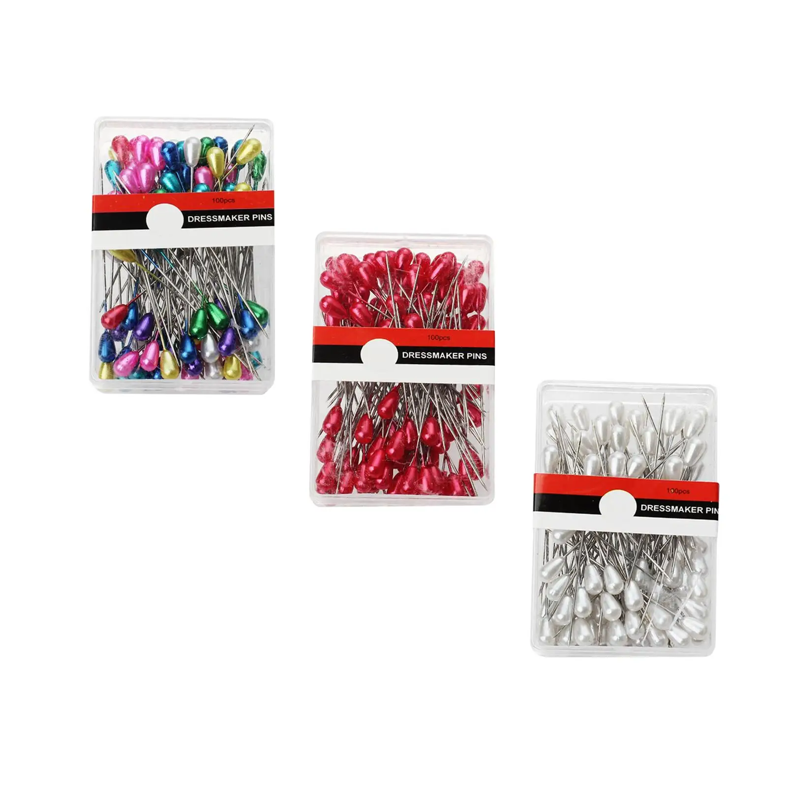 100Pcs Sewing Pins Head Straight Pins for DIY Patchwork Jewelry Decoration