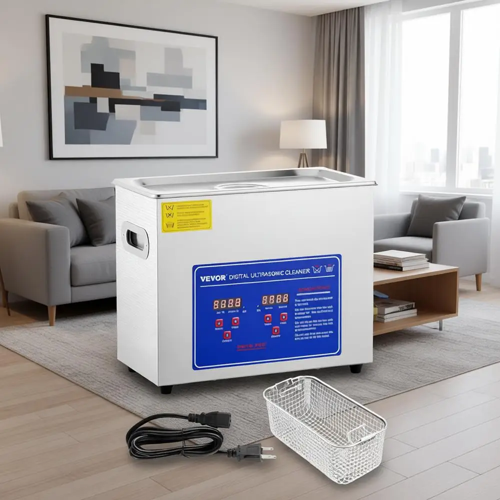 

Professional 6L Ultrasonic Cleaner with 40kHz Frequency, Digital Timer and Heater for Precision Cleaning of Instruments and Indu