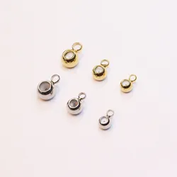 10pcs 4/5/6mm Stainless Steel Vacuum Big Hole Rubber Stopper Antiallergic Unfading DIY Fashion Jewelry Lead/Nickle Free