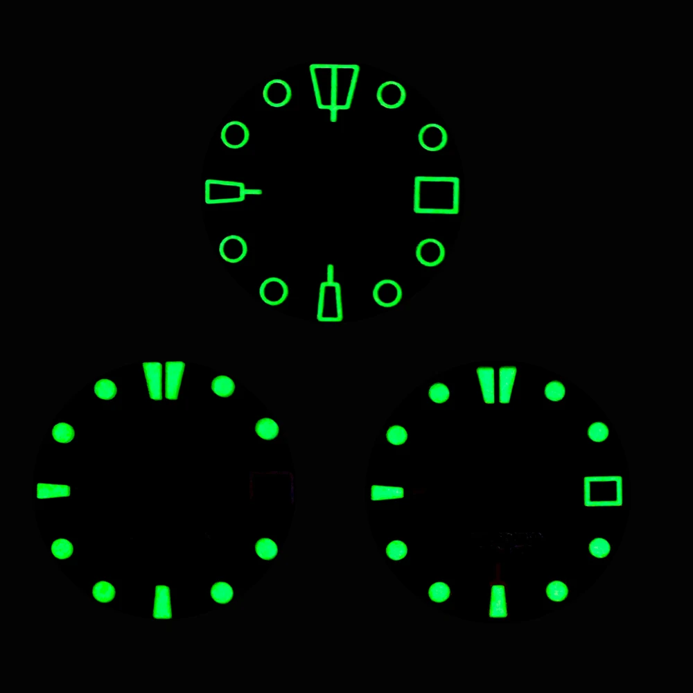 SKX007 SPRD 6105 터틀 참치 시계 케이스 NH35 NH36 시계 다이얼 부품용 맞춤형 28.5mm 그린 야광 다이얼