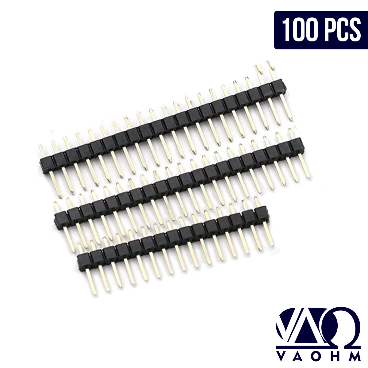 100PCS 2.54mm Pin Header Straight (180°) 16P 17P 18P 20P 25P