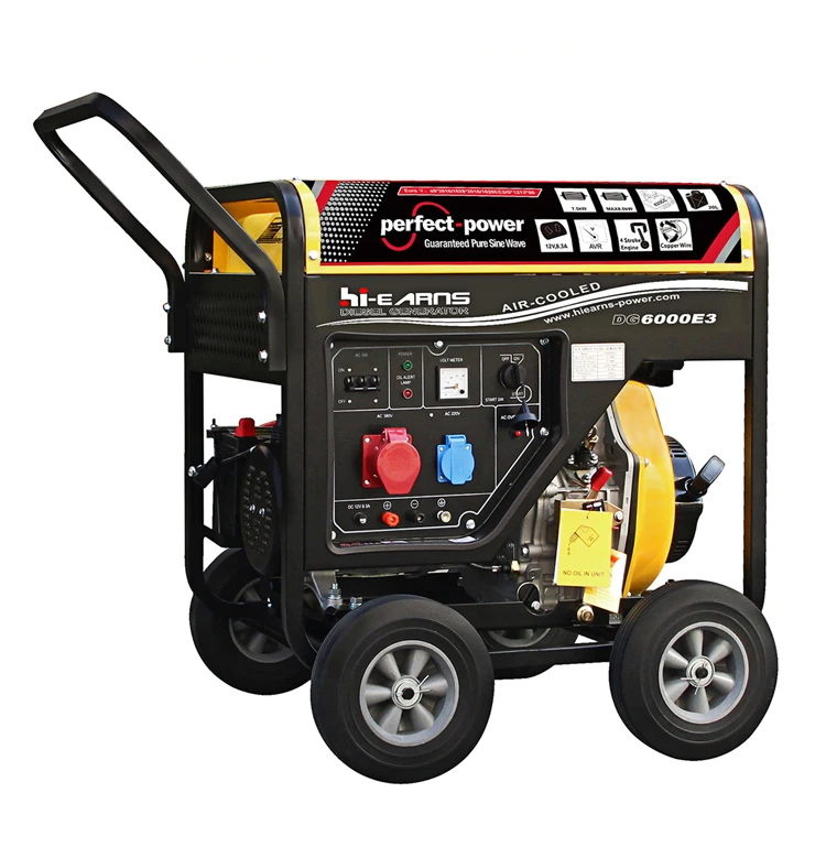 

pull starting three phase Portable 5000 watts open frame air-cooled die·sel generator