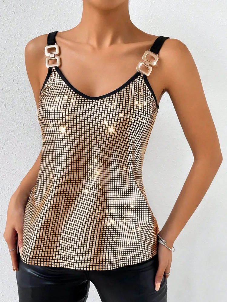HKSH Women Sexy Vest Strap Sleeveless Waist Cinching Slim Fit Versatile Chic Dance Hip Hop Tide Tank Top New Summer 2026 HK23371