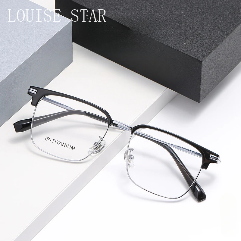 

Retro Eyebrow Large Frame, Ultra Light Pure Titanium Men's Glasses Frame, Business Leisure Myopia Glasses Frame, Prescription