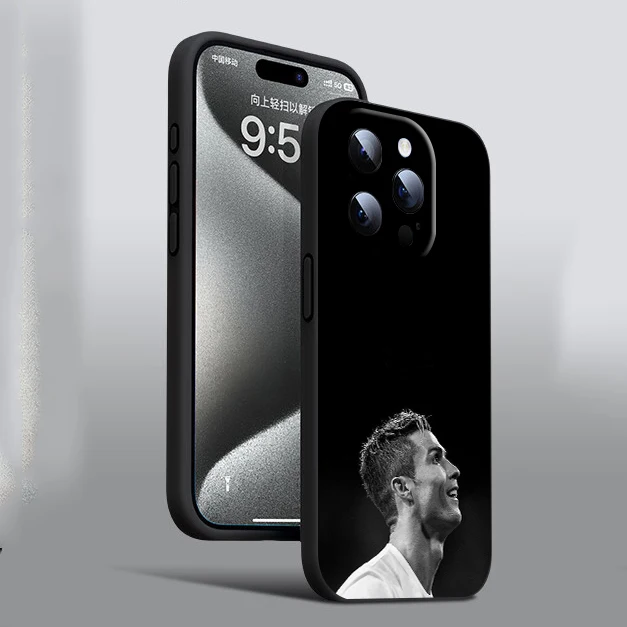 CA5 C-CR7 كرة القدم رونالدو حافظة من السيليكون الناعم لهاتف آيفون X XS XR Pro Max 8 7 6 6s Plus SE #3