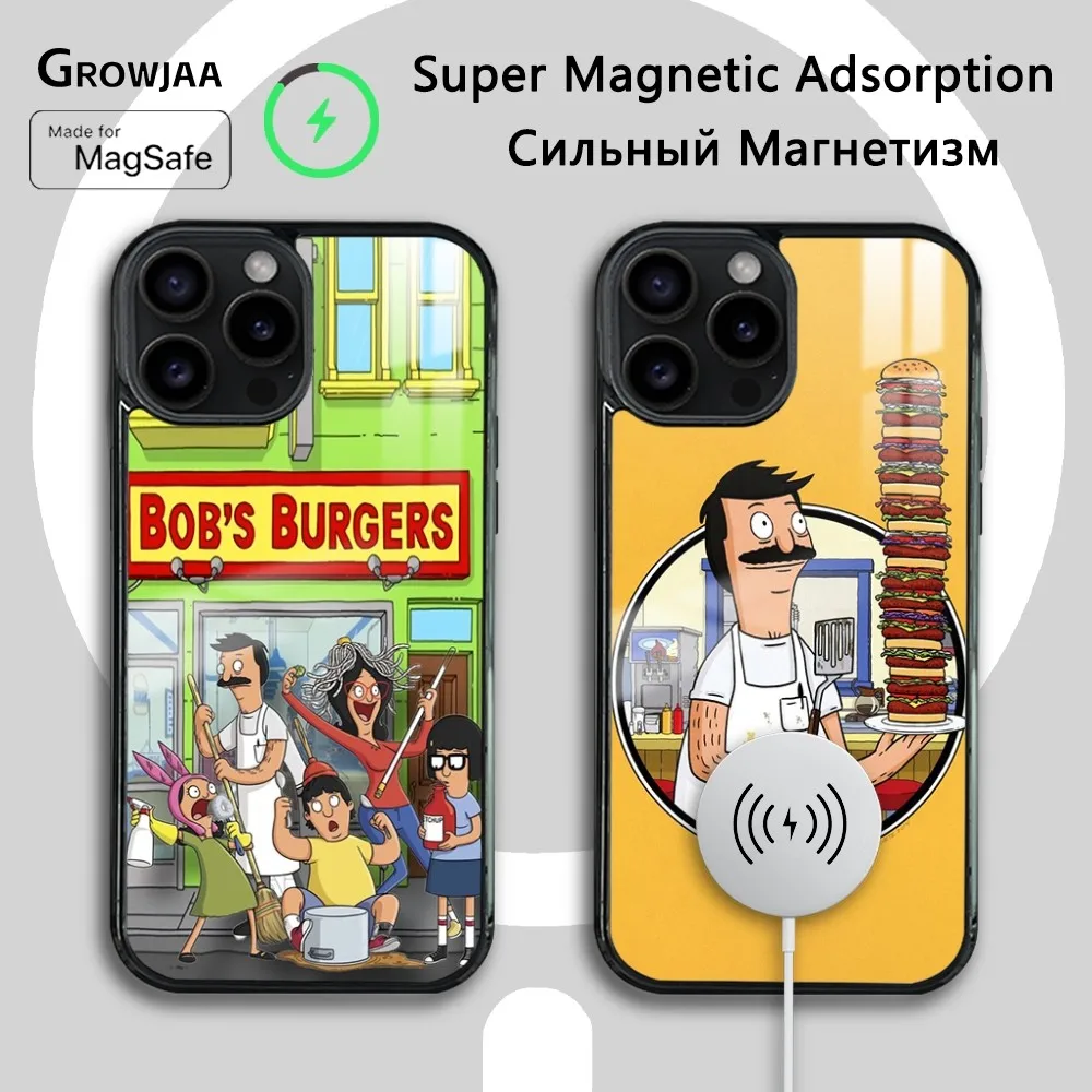 

Cartoon B-Bobs B-Burgers Phone Case For iPhone 16 15 14 13 12 11 Pro Max Plus Mini Magsafe Mirror Wireless Magnetic Cover