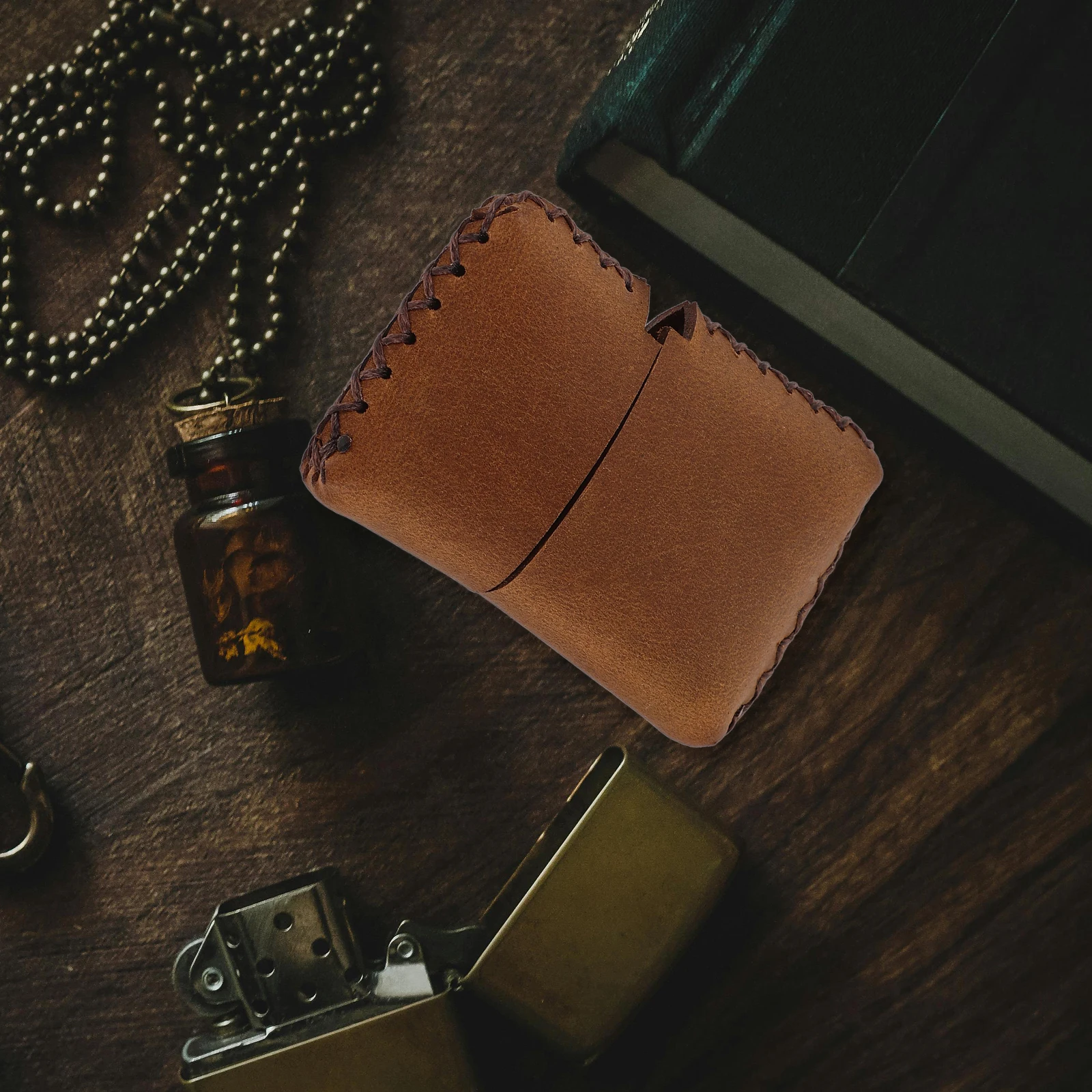 

Lighter Cattlehide Sleeve Protective Case Brown Pouch Vintage Smoke Cover Storage Bag Outdoor Camping Tools