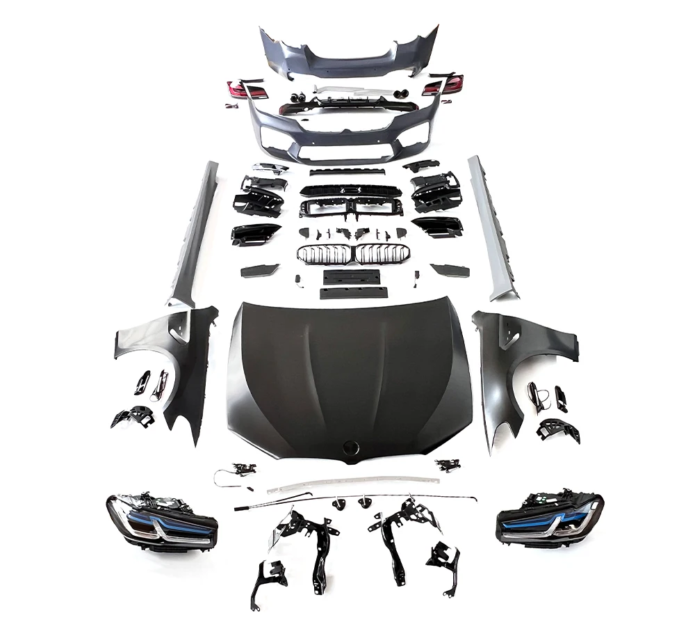 

For 5S F10 F18 To G30 G38 LCI M5 Style Bodykit PP Front Bumper Rear Diffuser Grille Fender Duct Side Skirts Car Tuning Upgrade