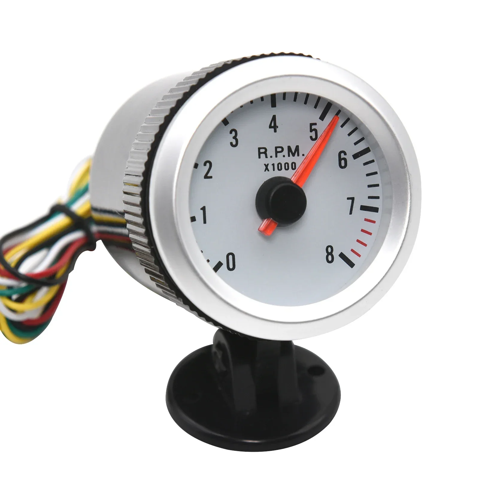 Fit 4/6/8 Cylinder Gasoline Racing 12V Tachometer 0-8000RPM with Pod Holder Blue LED Backlight 52MM Tacho Meter