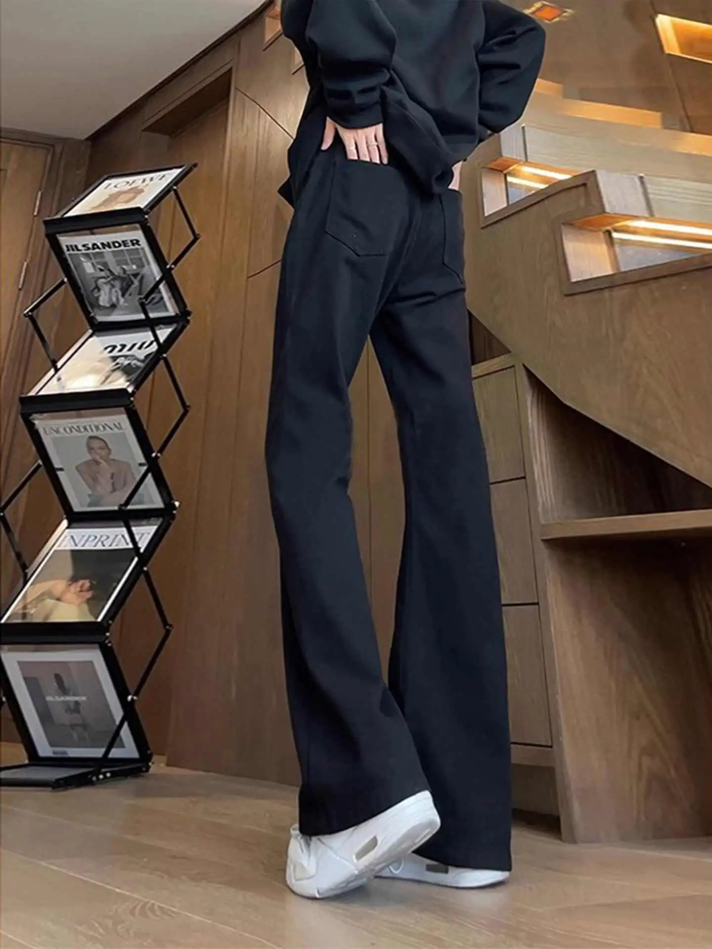 

Cleanfit Men's Bell Bot Jeans American High Street Sle Trendy Slim Fit Knife Pants Casual Youth Autumn Denim Jeans