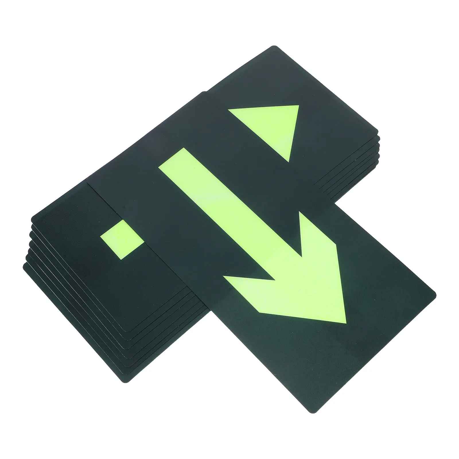 

8Pcs Fire Evacuation Arrow Stickers Glow in Dark Waterproof Self Adhesive Emergency Exit Signs for Malls Supermarkets Public