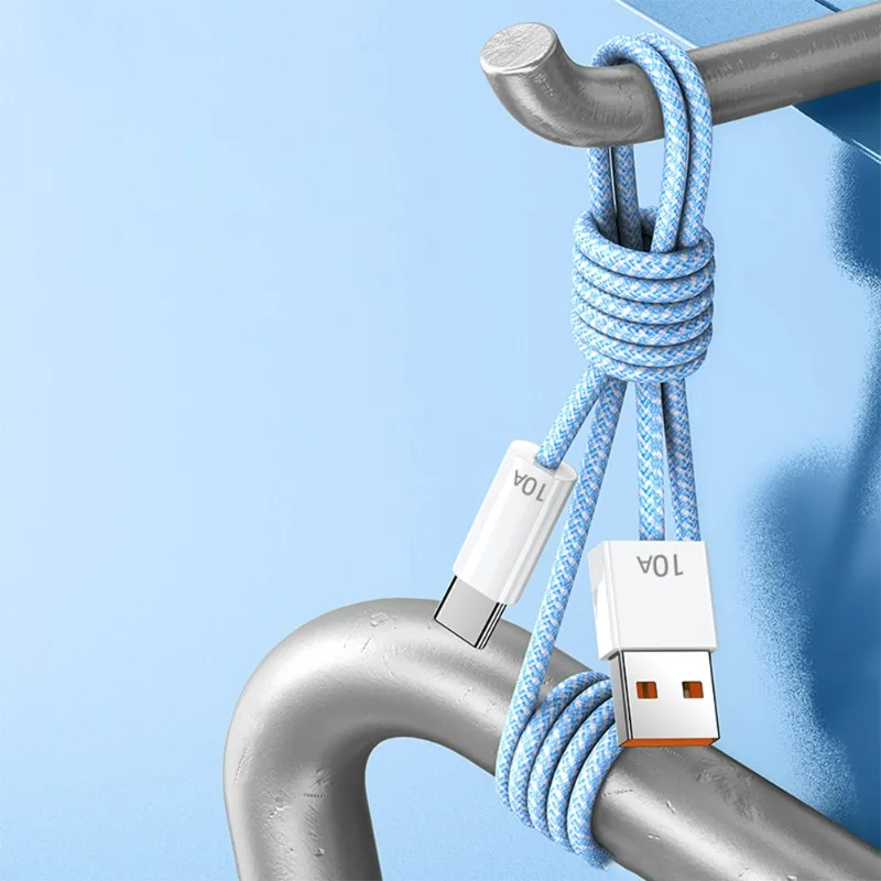 120w Fast Charging USB To TypeC Woven Data Cable Extra Long TypeC USB Fast Data Line 0.25-3M for IPhone Android Camera Universal