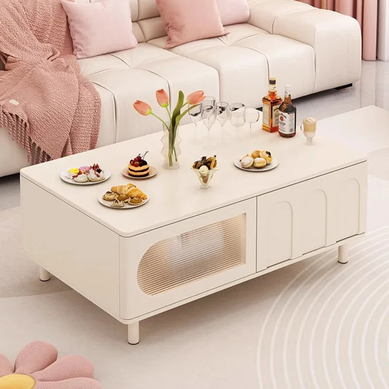 Apartment Household Coffee Table Simple Clear Aesthetic Rectangle Coffee Table Glamour High End Tavolino Da Salotto Furniture