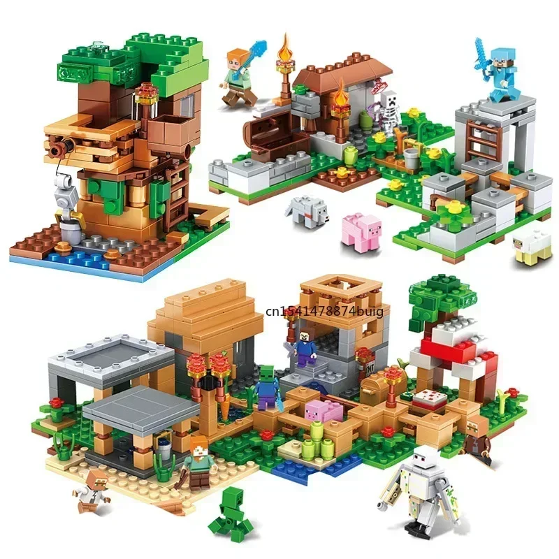 Architecture Village Treehouse My World compatible 21176 Weapons Building blocks Toy Boy Toy gift model gift