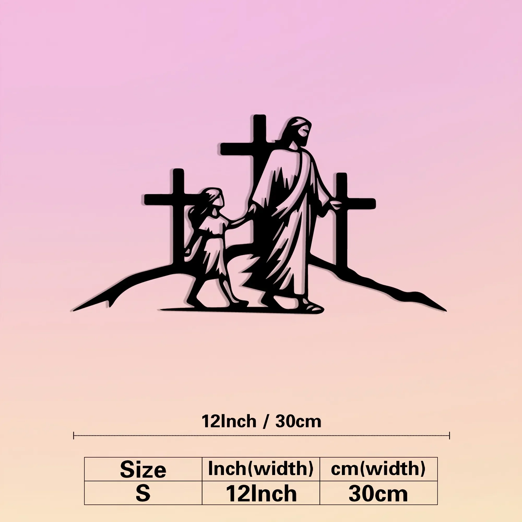 CIFBUY Wrought Iron Cross Wall Art Religious Decor for Home Prayer Room Vintage Metal Christian Jesus Crucifix