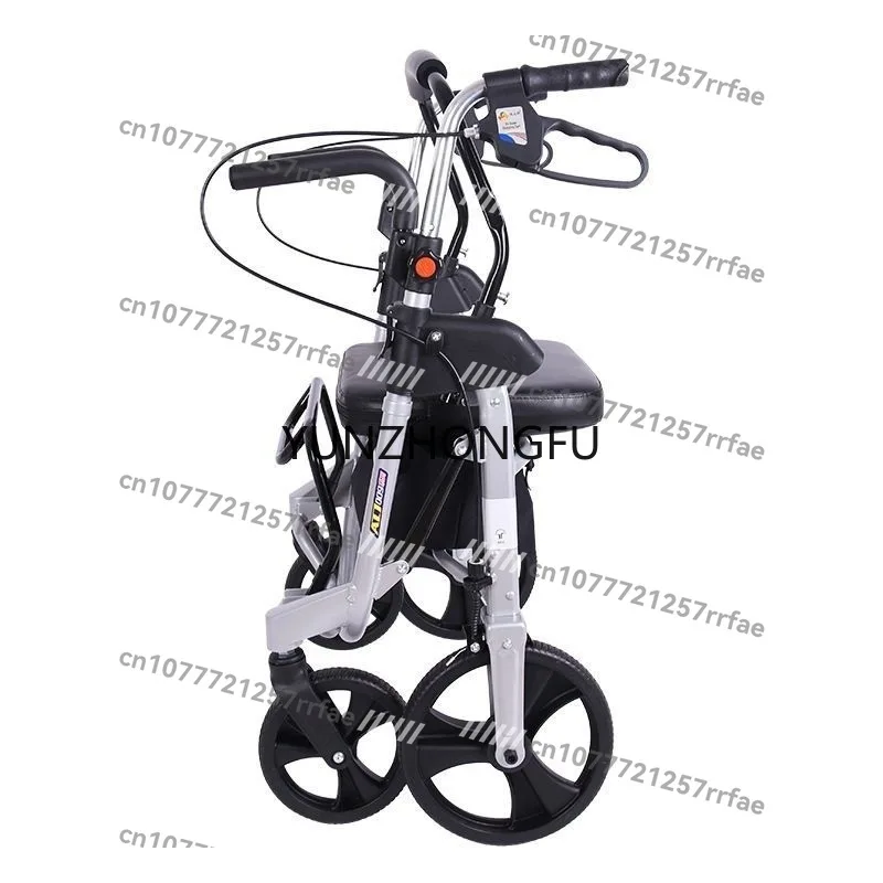 

Shopping Cart Four-Wheel Walking Crutch RollatorElderly Trolley Portable Folding