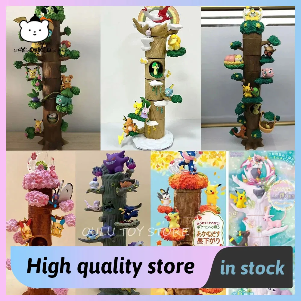 figurines-pokemon-pikachu-souche-d'arbre-esprit-re-mentanime-lucilia-ilse-ecureuil-ornements-en-pvc-cadeaux-pour-enfants-jouets
