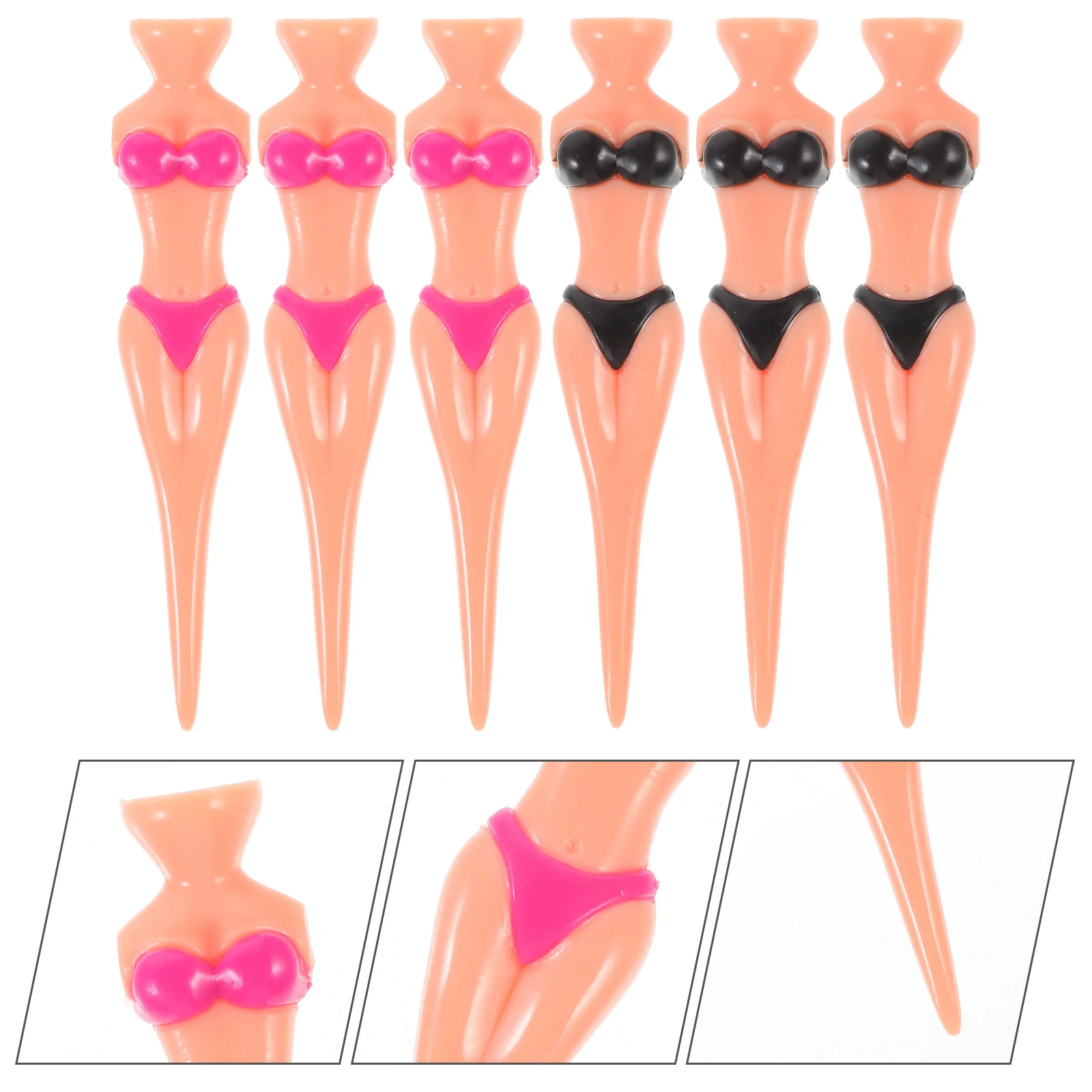 6 Pcs Golf Beauty Tees Single Leg Plastic Holders Reusable Stable Course Practice Golfs Training Holders Wide