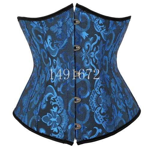 Imagen 2 del producto Corsé Sexy debajo del busto corsés ceñidores de cintura corsé gótico Top Bustier talla grande Corpete Corselet negro blanco rojo azul S-6XL
