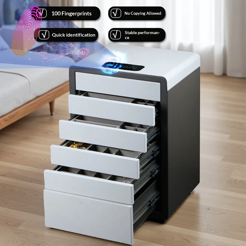 Extra Large Secure Storage Cabinet 6-drawer Jewelry Safe Box for Home Fingerprint Jewelry Organizer Password Lock