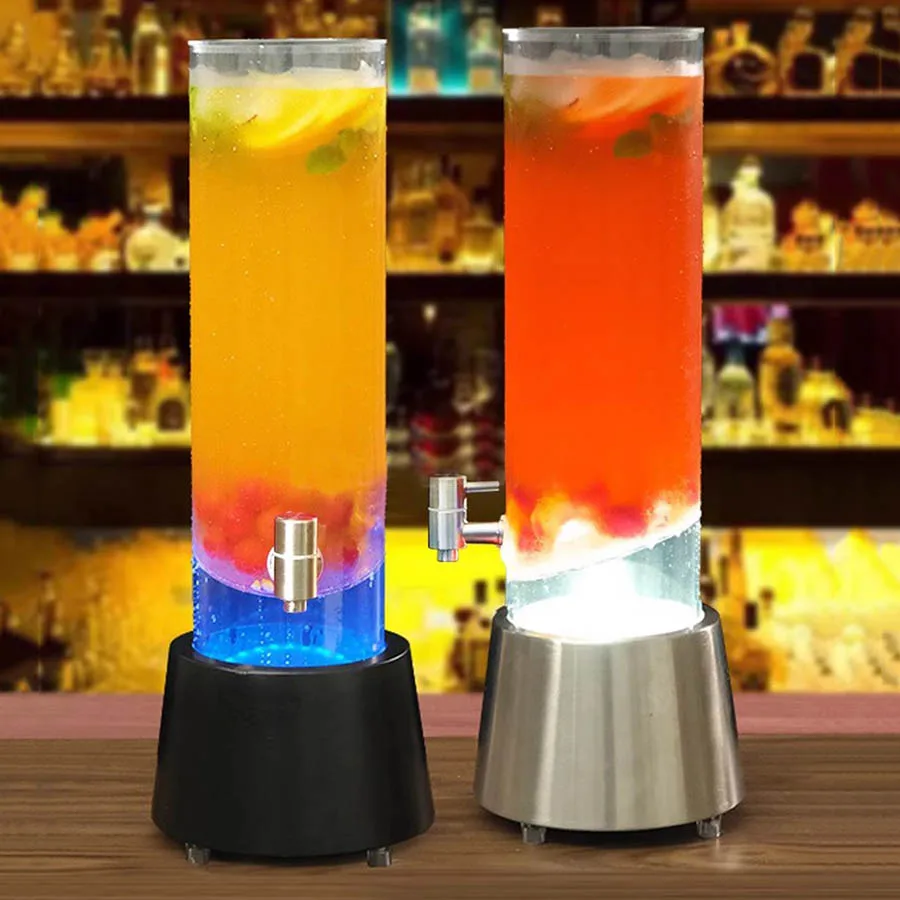 Imagem -02 - Recarregável Automática Led Beer Tower Bebidas Dispenser Suco e Vinho Balde de Gelo Glowing Drink Cooler Container 2l 3l 5l