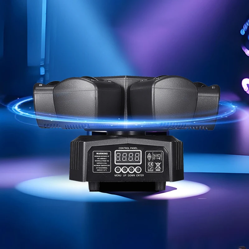 جديد 80 واط RGB LED شعاع تتحرك رئيس ضوء صغير ستة الذراع المرحلة الدورية تأثير أضواء تحكم عن بعد DJ ديسكو مصباح الحفلات