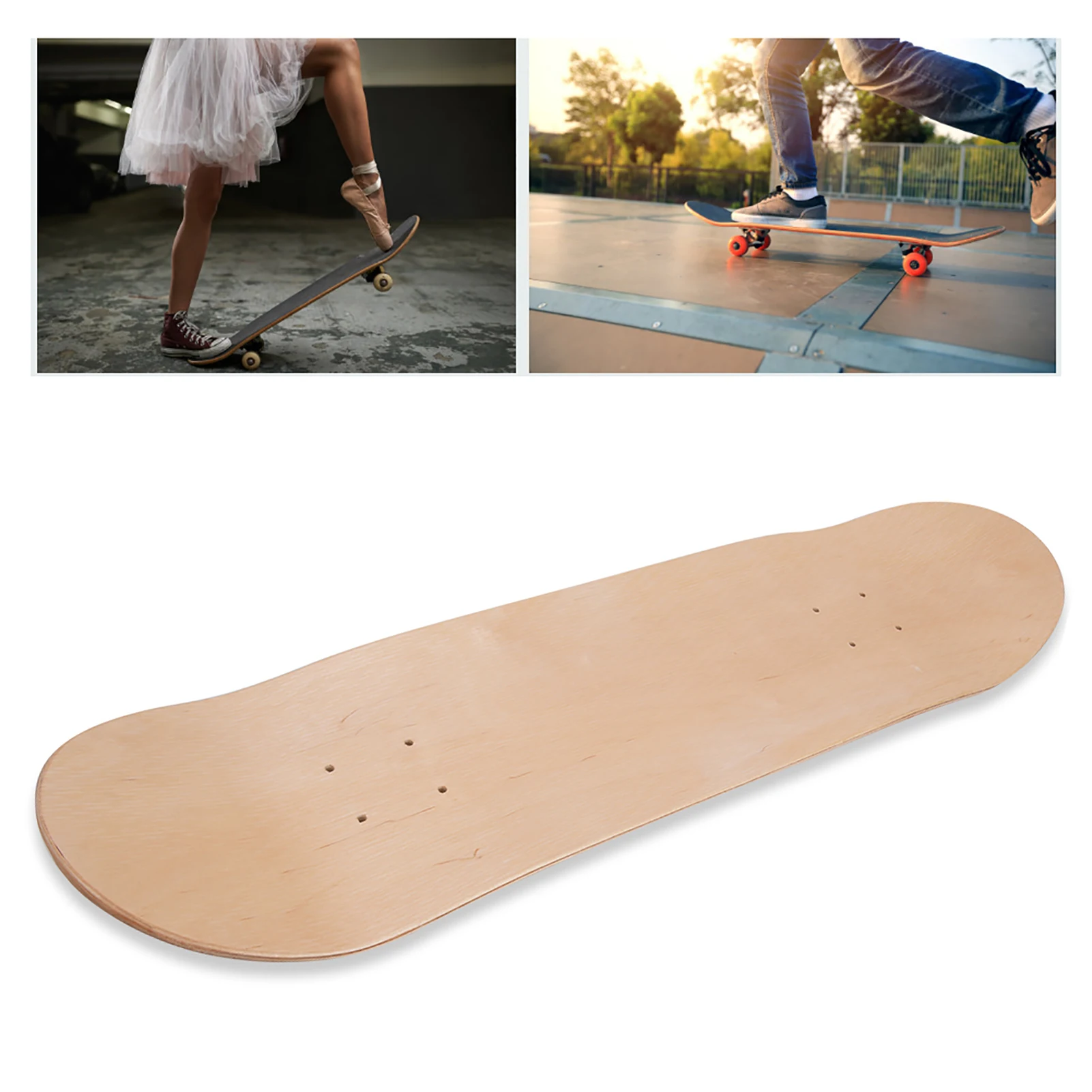 Maple Wood Blank Double Warped Skateboard Deck Concave SkateBoard Accessory for Skate Scooter