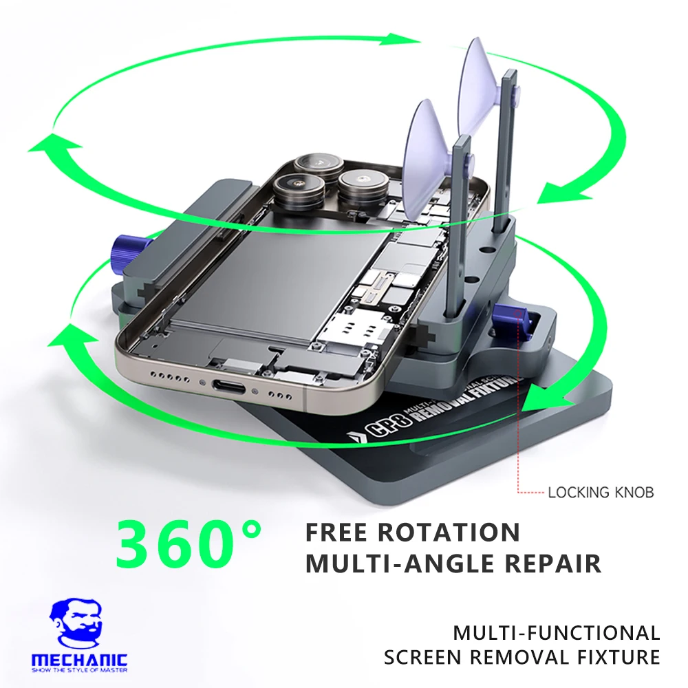 อุปกรณ์แยกหน้าจอแบบหมุนได้ MECHANIC CP8 อเนกประสงค์ สำหรับซ่อมโทรศัพท์มือถือ พร้อมที่แขวนด้านข้าง