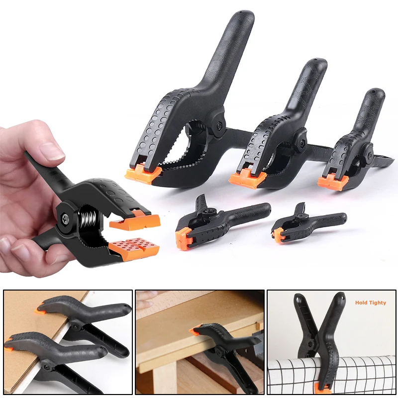 

3/4/ 6/9 Inch Carpentry Clamps Outillage Menuiserie Plastic Nylon Adjustable Woodworking Clamps Wood Working Tools Spring Clip