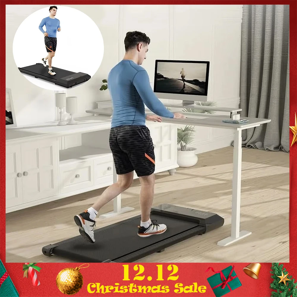 Cinta de correr portátil 2 en 1 para el hogar y la oficina debajo del escritorio, cinta de correr con cinturón de 15,35x31,5 pulgadas con cinta de correr silenciosa de 45dB máxima de 250 libras