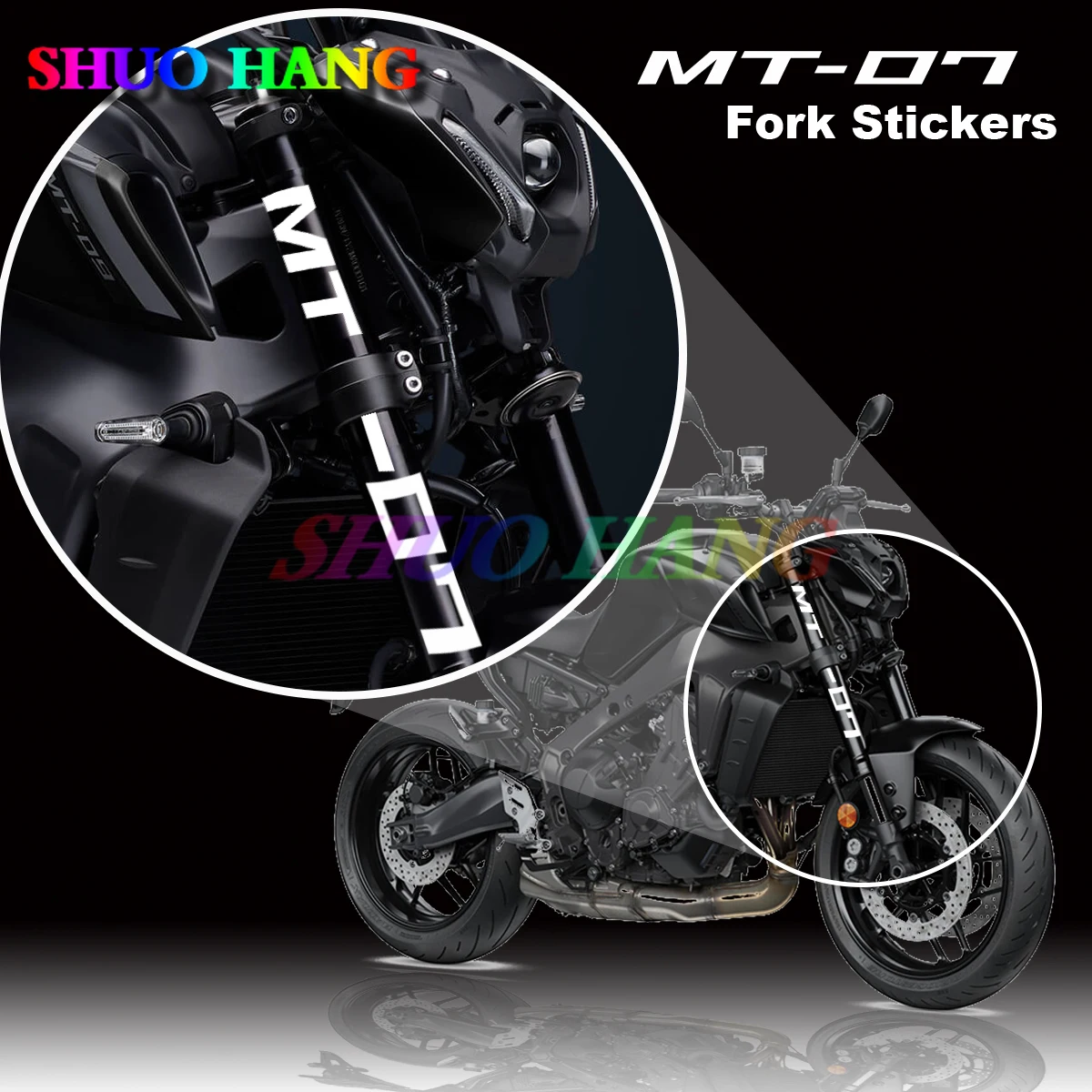 High Quality Vinyl Motorcycle Sticker Fork Sticker for Yamaha‘s’ Shock Absorber Mt09 Sp Mt-09 Mt07 Mt-07 2019 2020 2021 2022