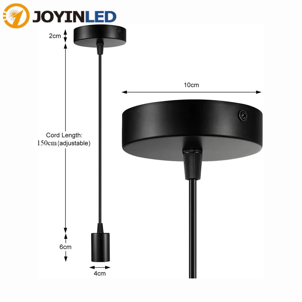 

JOYINLED Lamp Holder E27 Base Lighting Kit Hanging Light Socket with 1.5M Cable Chandelier Line Set DIY Retro Hanging Lamp