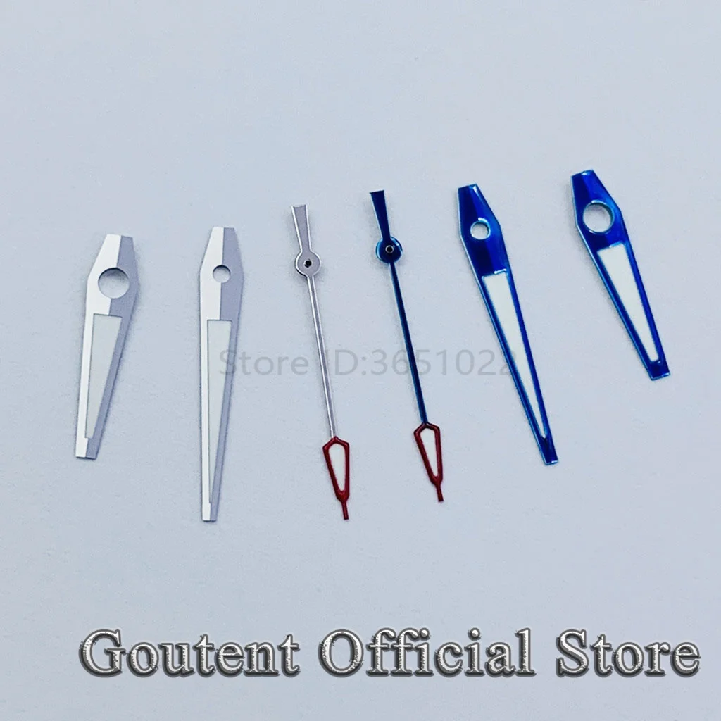 Goutent Silver Blue Watch Hands Fit ETA 2836 2824 DG2813 3804 Miyota 8215 821A NH35 NH36 Movement Green Luminous