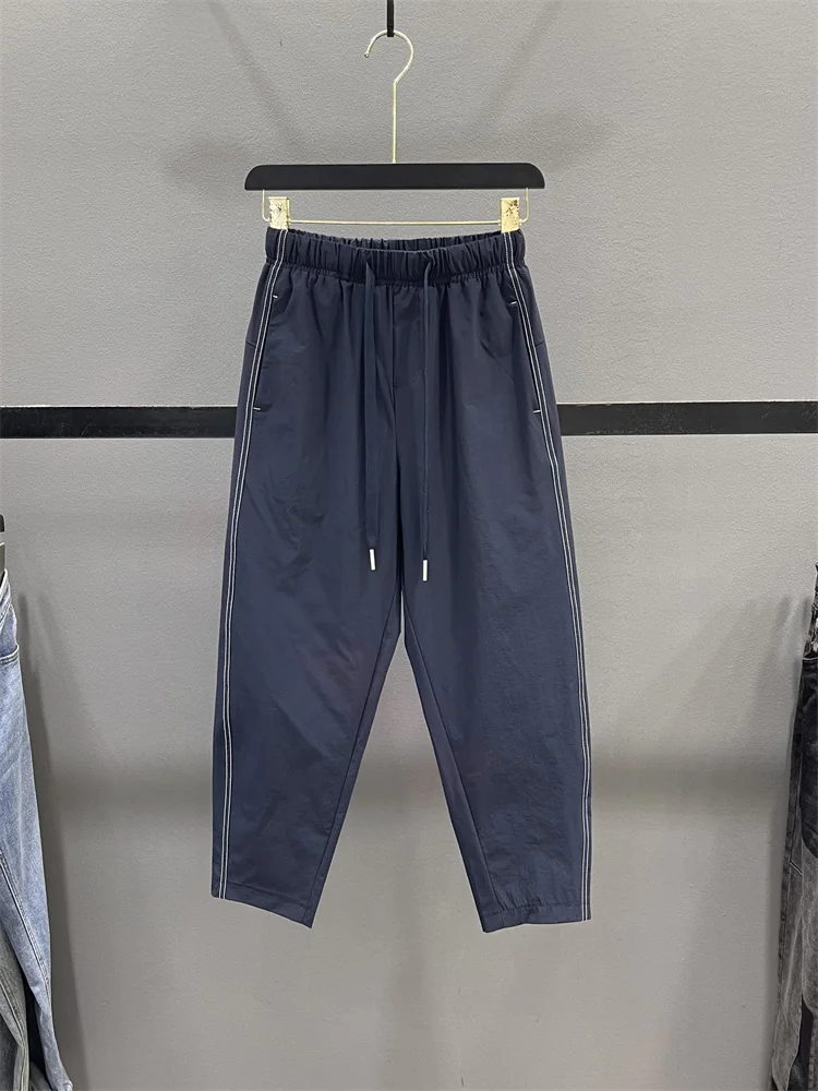 

Slim Fit Quick Dry Casual Sports Pants Women's Thin Summer Small Size Loose Straight Leg Harlan Pants Street Style High Waist