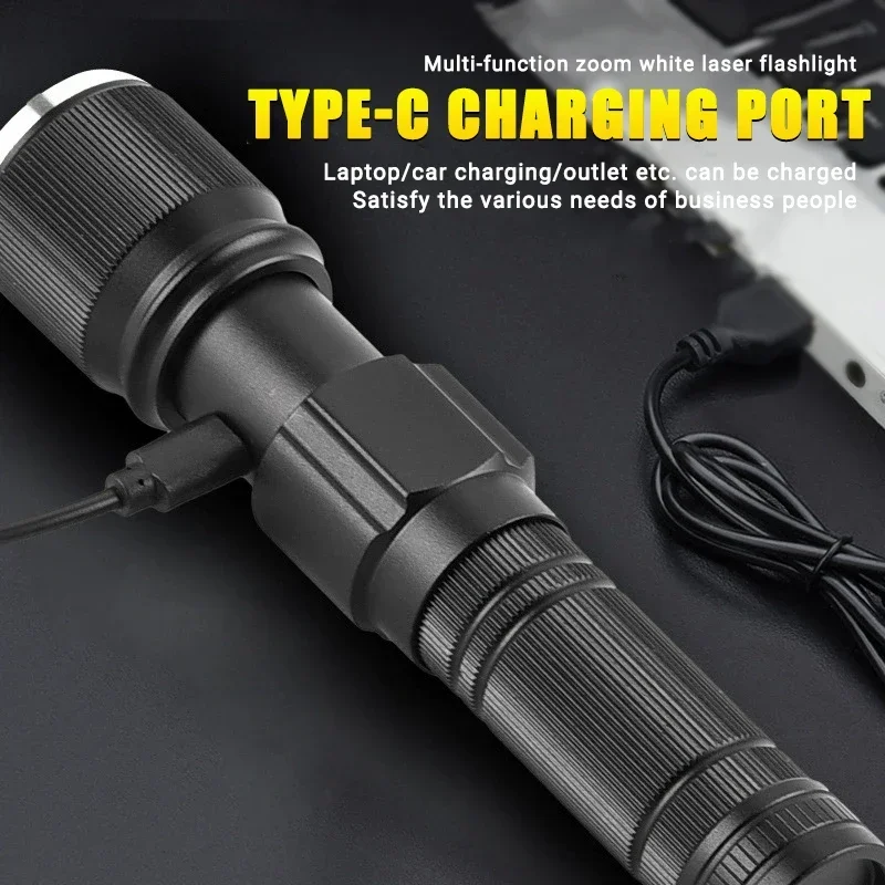 30W Tactical Led Flashligh High Power Flash Light Rechargeable Zoom Torch Camping Outdoor Hunting Fishing Walking Lighting Lamp