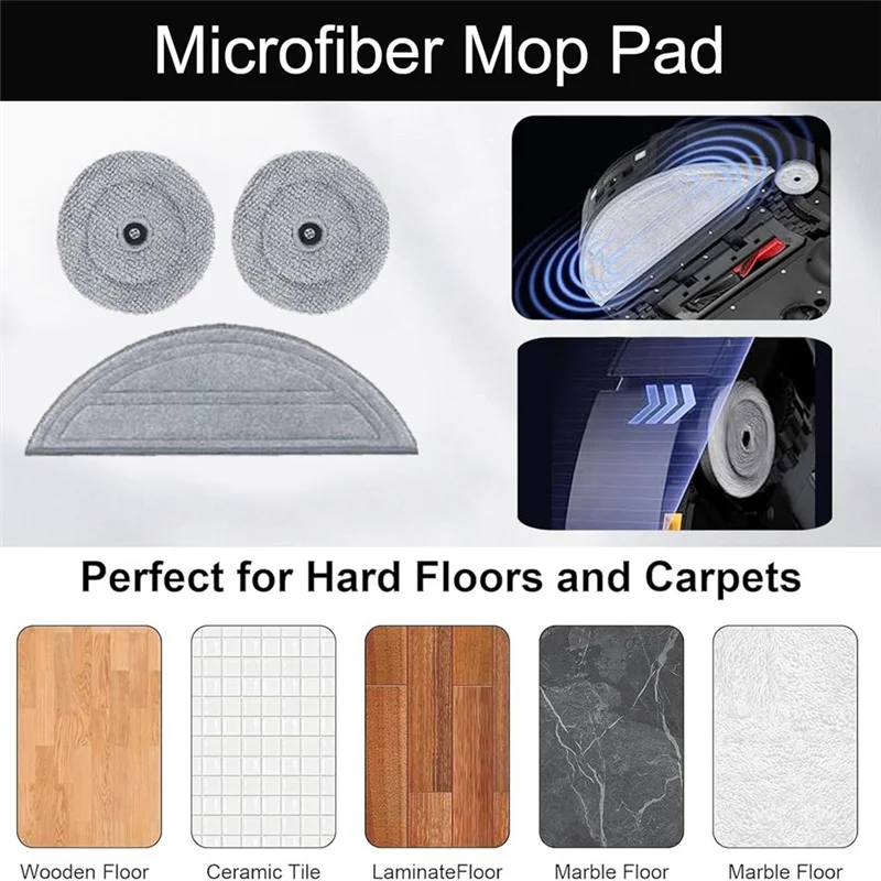 【Berserk】14 peças de almofadas de esfregão laváveis de substituição para Roborock Saros 10 / G30 / Roborock S9 Maxv Ultra peças de aspirador de pó almofadas de esfregão