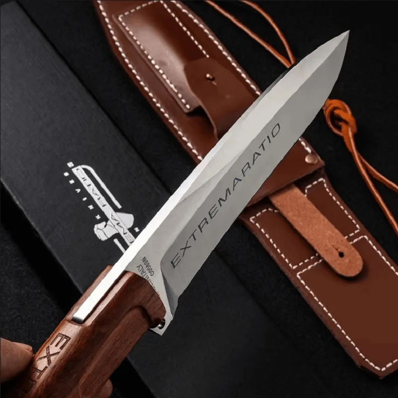 High-end outdoor high hardness straight knife, fruit knife, camping chopping wood knife, multi-purpose sharp knife, hunting knif