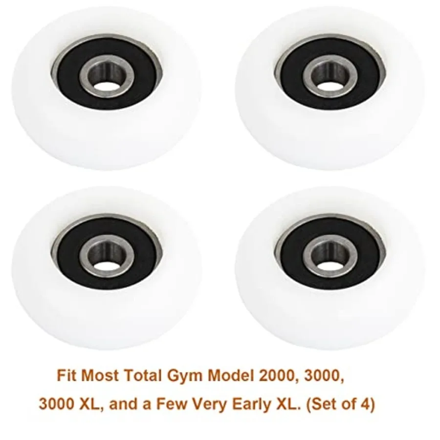 Total Gym Wheels Rolle 2000 3000 3000 XL وعدد قليلًا في وقت مبكرًا جدًا XL Platinum Plus Pro Supra والعديد من 4 مجموعات بيضاء #5