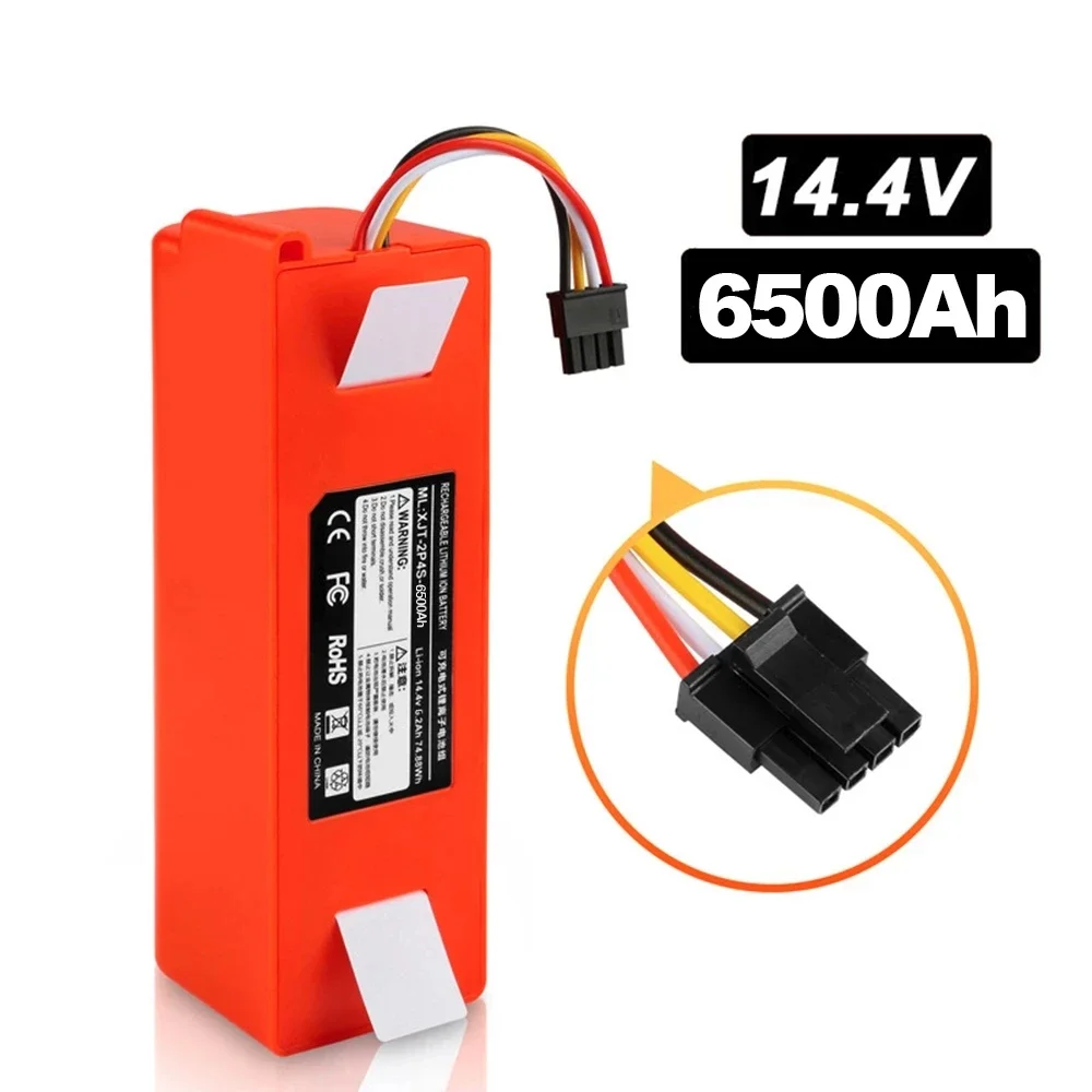 

New 6500mAh 14.4V li-ion Battery Vacuum Cleaner accessories for xiaomi mi robot Robotics cleaner roborock S50 S51 S55 T4 T6