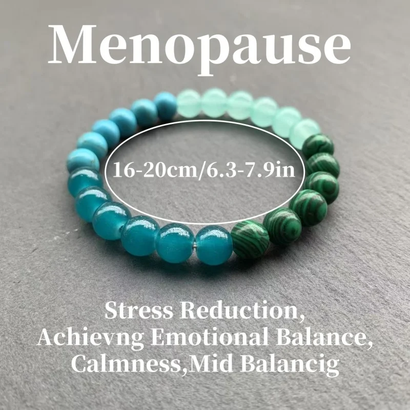 Bohemian Handmade Round Natural Stone Crystal Beaded Strand Bracelet for Women Jewelry Gift Reduce Anxiety