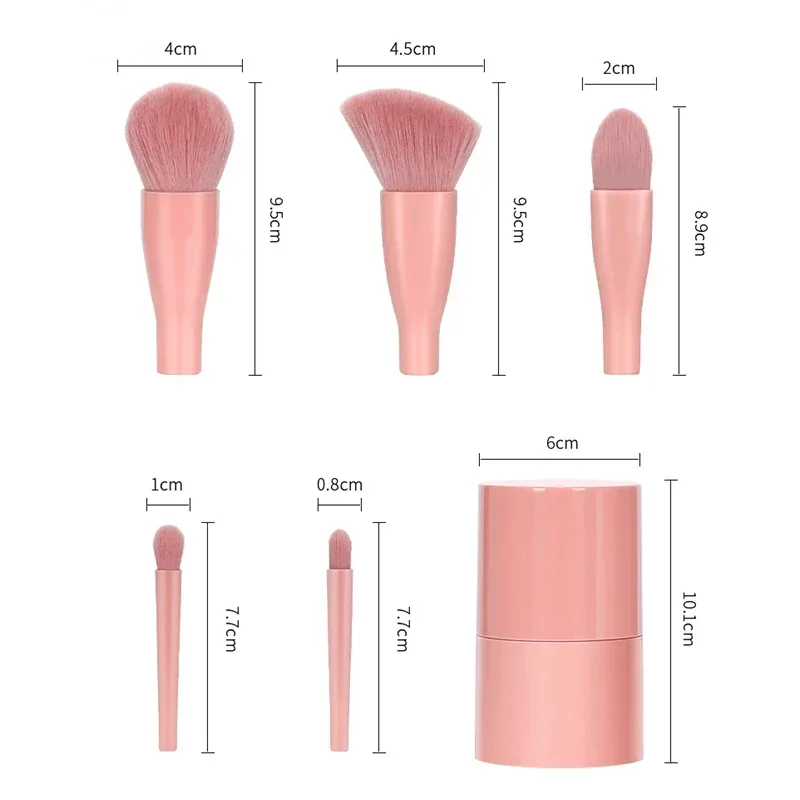 5 stücke Mini Make-Up Pinsel Set Tragbare Kosmetik Pinsel Badewanne Pulver Foundation Kontur Lidschatten Nase Detail Make-Up-Tools