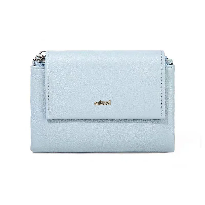 Short Genuine Leather Purse Women RFID Card Holder Wallet Ladies Mini Soft Real Cow Leather Clutch with Gift Box