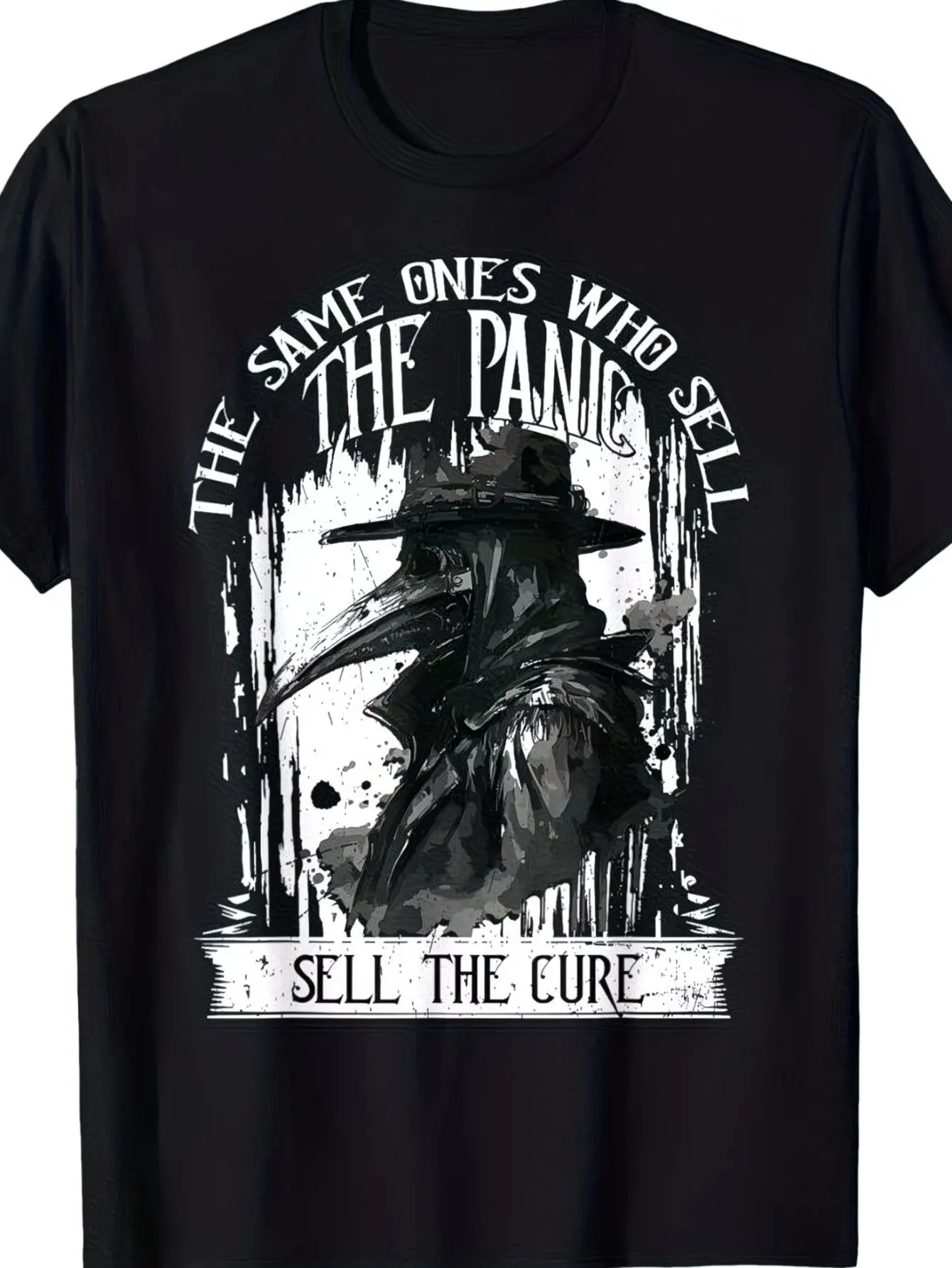 Men's Gothic Plague Doctor T Shirt, 18G 1 Casual Short Sleeve Tee