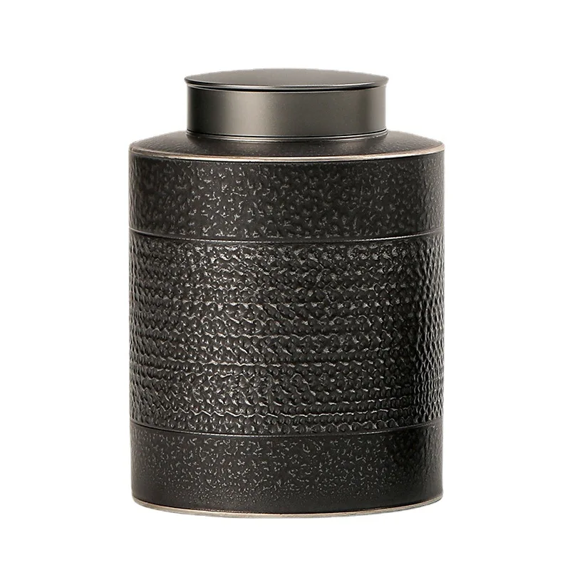 Black Ceramics Pet Urn, Creative Pattern, Unique Pet Urns, Cremation, Surviving Your Pet, Suitable for Dog, Cat, Grey Storage Ta - Image 6