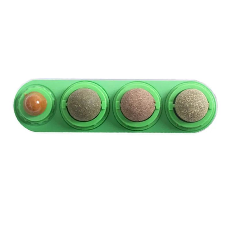 4-in-1 rotierende Katzenminze, silberne Weinrebe, Kugel, Zahnreinigung, Akne-Prävention, Verdauungsgesundheit, Wandstift auf Spielzeug, essbares, sicheres Material
