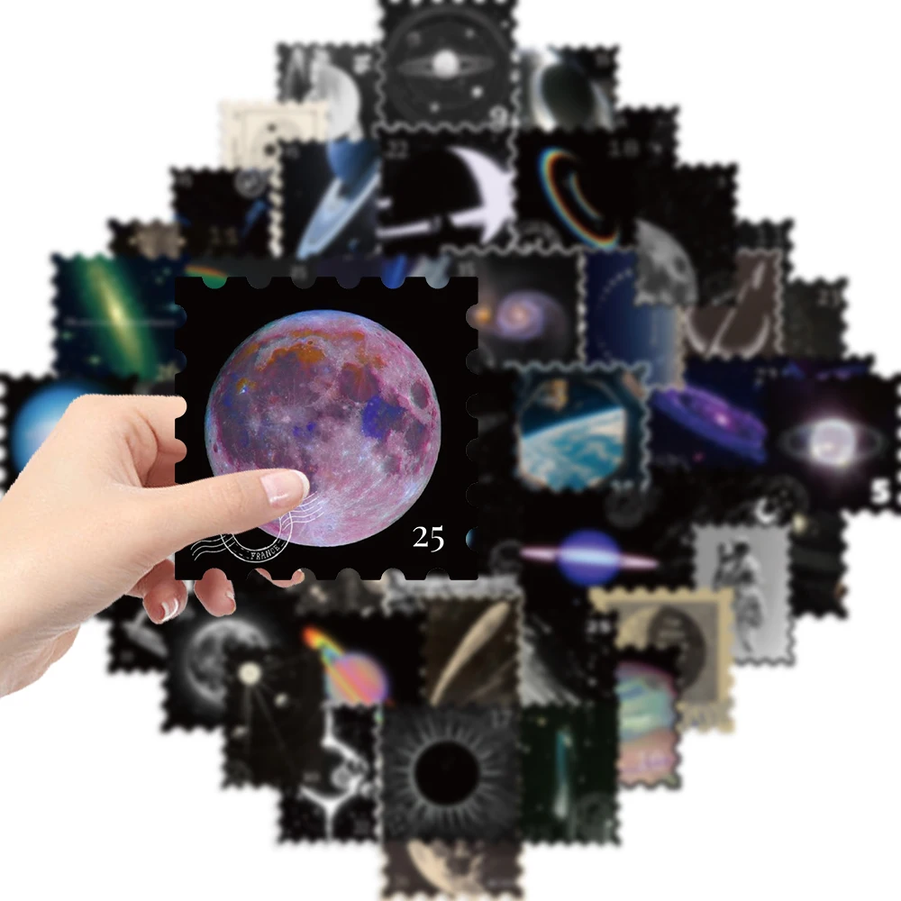 50pcs Mysterious Universe Planet Stickers DIY Decoration For Motorcycle Laptop Phone Suitcase Bike Cool Cartoon Decals Toy