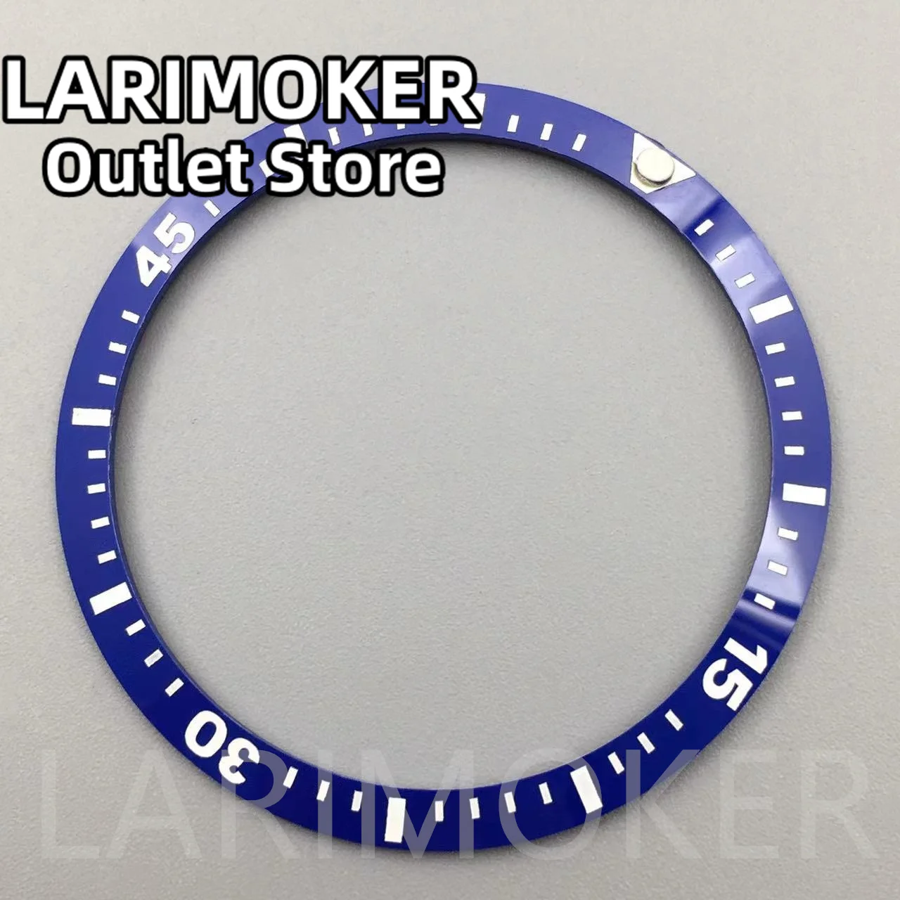 ساعة يد سيراميك LARIMOKER ، القطر الخارجي للرجال 41 بالداخل ، أزرق ، أسود ، إطار