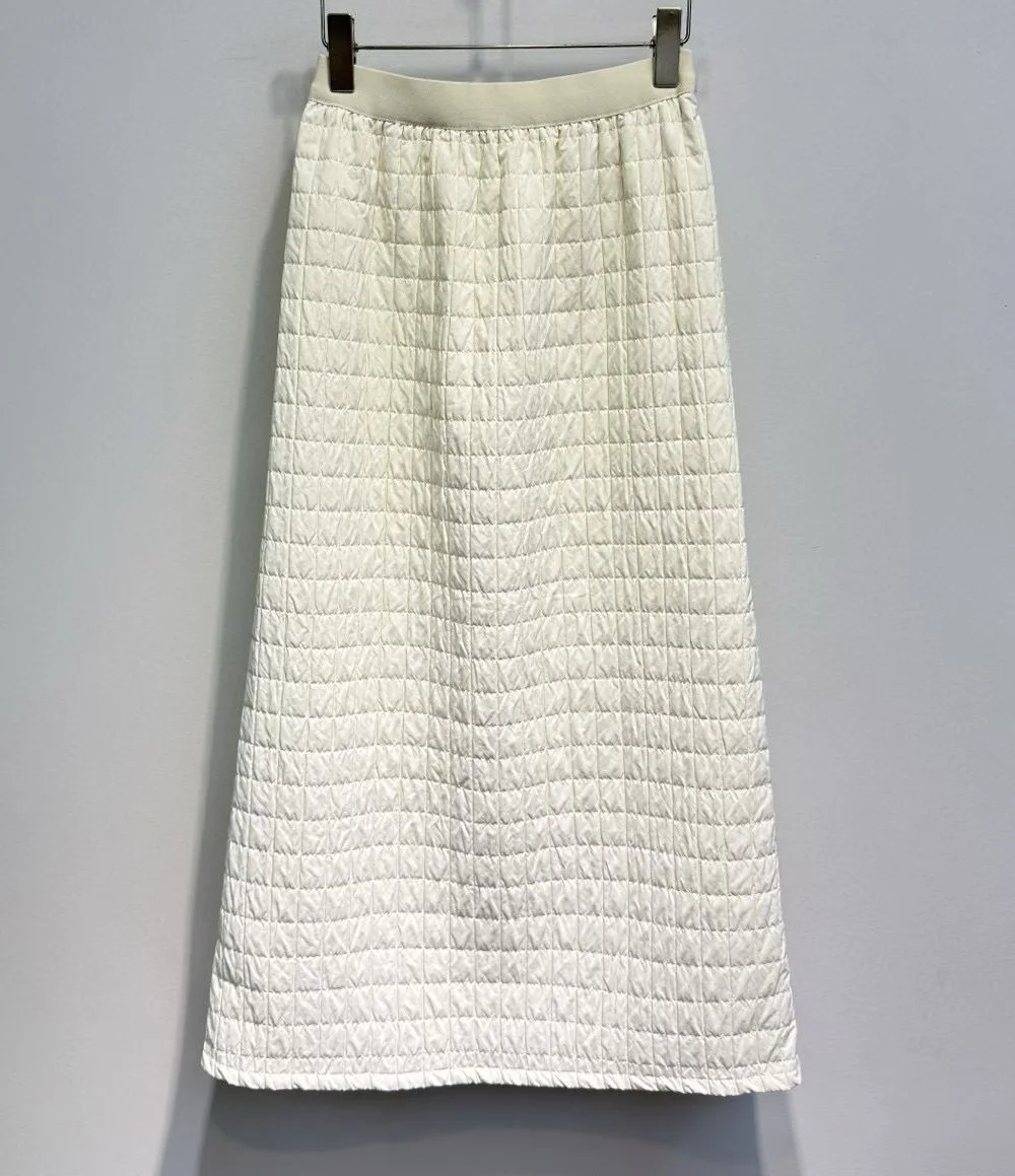 جديد Hot البيع تنورة الشتاء الطويلة 2025 جودة عالية المرأة مرونة الخصر القطن مبطن مثير الظهر سبليت أنيقة طويلة التنانير الدافئة